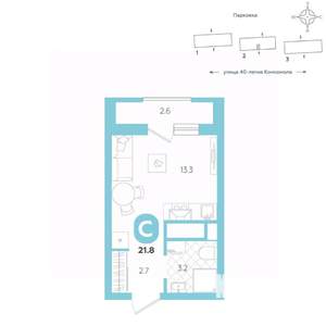 Студия квартира, вторичка, 22м2, 19/20 этаж