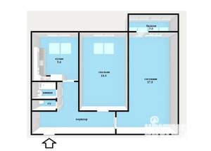 2-к квартира, вторичка, 43м2, 5/9 этаж
