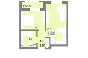 1-к квартира, вторичка, 40м2, 14/26 этаж