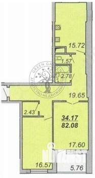 2-к квартира, вторичка, 82м2, 5/26 этаж