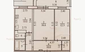 2-к квартира, вторичка, 56м2, 6/16 этаж