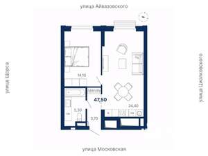 1-к квартира, вторичка, 48м2, 21/29 этаж