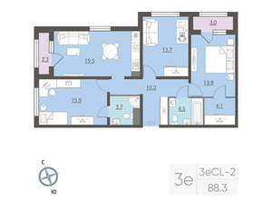 3-к квартира, вторичка, 88м2, 14/25 этаж
