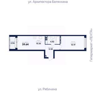 1-к квартира, вторичка, 40м2, 13/26 этаж
