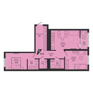 2-к квартира, вторичка, 65м2, 4/31 этаж