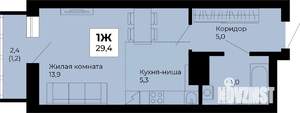 Студия квартира, строящийся дом, 29м2, 8/25 этаж