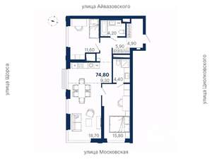 2-к квартира, вторичка, 75м2, 23/29 этаж
