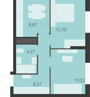2-к квартира, вторичка, 45м2, 10/25 этаж