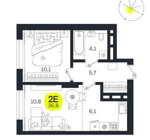2-к квартира, вторичка, 37м2, 23/27 этаж