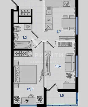 2-к квартира, вторичка, 44м2, 8/19 этаж