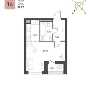 Студия квартира, вторичка, 32м2, 10/16 этаж
