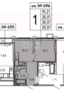 1-к квартира, вторичка, 31м2, 4/25 этаж