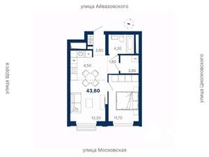 1-к квартира, вторичка, 44м2, 12/29 этаж