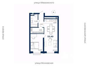 1-к квартира, вторичка, 53м2, 28/29 этаж