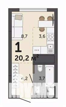 Студия квартира, вторичка, 20м2, 26/30 этаж