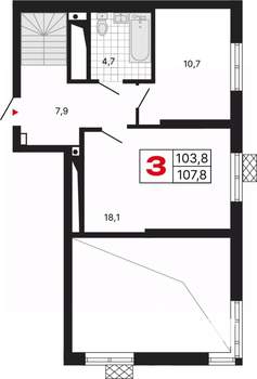 4-к квартира, вторичка, 108м2, 28/29 этаж