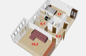 1-к квартира, вторичка, 37м2, 1/9 этаж