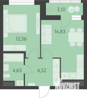 1-к квартира, вторичка, 40м2, 7/16 этаж