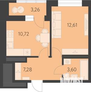 1-к квартира, вторичка, 36м2, 2/25 этаж