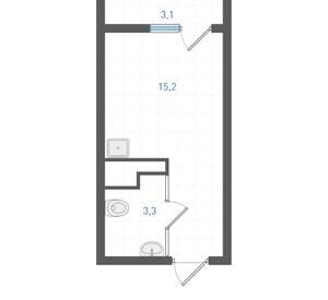 Студия квартира, вторичка, 20м2, 17/25 этаж