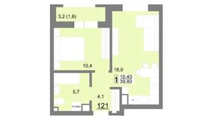 1-к квартира, вторичка, 40м2, 15/26 этаж