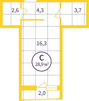 Студия квартира, вторичка, 28м2, 8/8 этаж