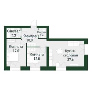 2-к квартира, вторичка, 73м2, 3/4 этаж