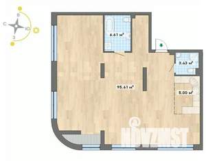 1-к квартира, вторичка, 111м2, 25/26 этаж