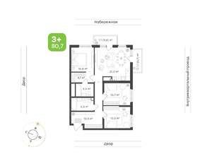 3-к квартира, вторичка, 81м2, 7/24 этаж