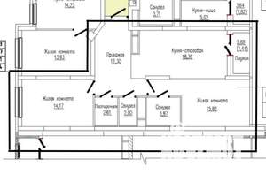 2-к квартира, вторичка, 70м2, 6/18 этаж