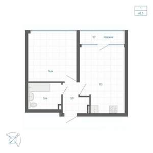 1-к квартира, вторичка, 43м2, 4/32 этаж