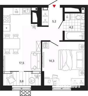 1-к квартира, вторичка, 45м2, 11/29 этаж