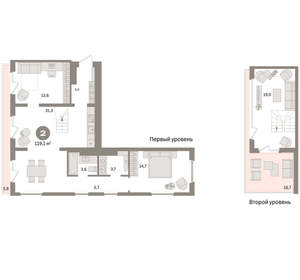2-к квартира, вторичка, 119м2, 7/24 этаж