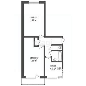 2-к квартира, вторичка, 45м2, 5/5 этаж