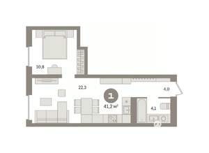 1-к квартира, вторичка, 41м2, 2/8 этаж
