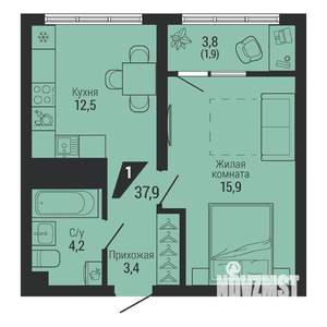 1-к квартира, вторичка, 38м2, 4/31 этаж