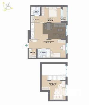 1-к квартира, вторичка, 85м2, 8/9 этаж