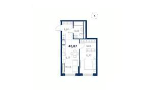 1-к квартира, вторичка, 46м2, 19/28 этаж