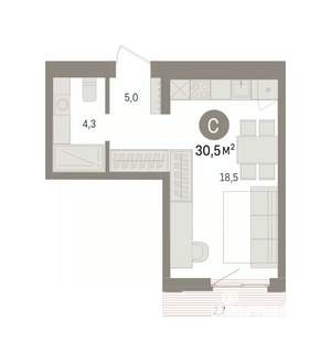 Студия квартира, вторичка, 31м2, 4/9 этаж