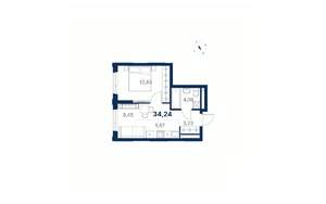 1-к квартира, вторичка, 34м2, 13/28 этаж