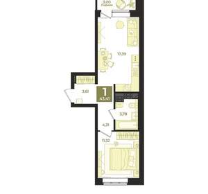 1-к квартира, вторичка, 43м2, 10/23 этаж