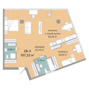 3-к квартира, вторичка, 108м2, 26/28 этаж