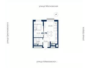 1-к квартира, вторичка, 43м2, 16/30 этаж