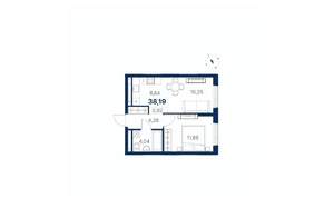 1-к квартира, вторичка, 38м2, 17/28 этаж