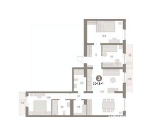 3-к квартира, вторичка, 105м2, 3/9 этаж
