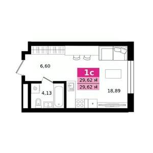 Студия квартира, строящийся дом, 30м2, 2/27 этаж