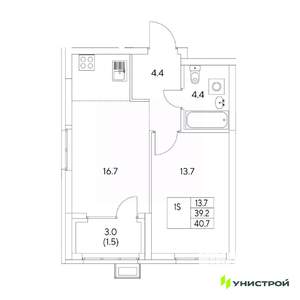 1-к квартира, вторичка, 41м2, 9/31 этаж