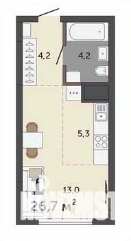 Студия квартира, строящийся дом, 27м2, 12/30 этаж