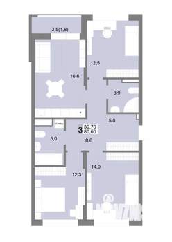 3-к квартира, вторичка, 81м2, 6/25 этаж