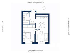 1-к квартира, вторичка, 46м2, 8/29 этаж